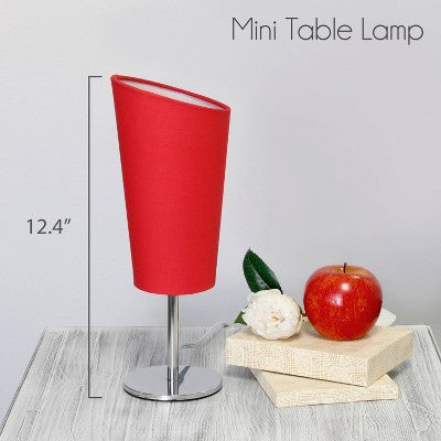 Raudona mini stalinė lempa su šviesos gaubtu
