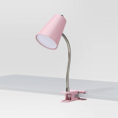 Rožinė segama stalinė lempa su LED