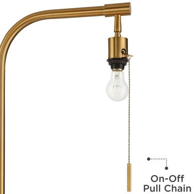 2 vnt. modernių šviestuvų su staleliu ir USB jungtimi, žalvario spalvos