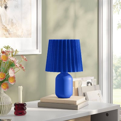 Mėlyna mini keraminė stalinė lempa