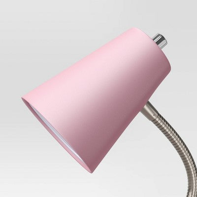 Rožinė segama stalinė lempa su LED